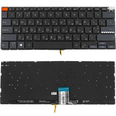 Клавиатура для ноутбука ASUS (X3400, X7400 series), ukr, black, без фрейма, подсветка клавиш (Red Esc) (ОРИГИНАЛ)