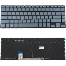Клавиатура для ноутбука ASUS (W700 series) rus, blue-gray, без фрейма, подсветка клавиш (ОРИГИНАЛ)