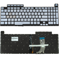 Клавиатура для ноутбука ASUS (G731GD, G731GT, G731GU) ukr, silver, без фрейма, подсветка клавиш (RGB 1) (ОРИГИНАЛ)
