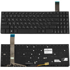 Клавиатура для ноутбука ASUS (X570 series) ukr, black, без фрейма, подсветка клавиш (ОРИГИНАЛ)