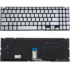Клавиатура для ноутбука ASUS (X512 series) ukr, silver, без фрейма, подсветка клавиш