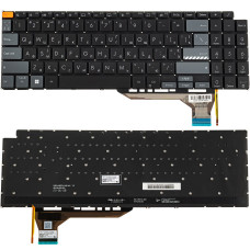 Клавиатура для ноутбука ASUS (M3500 series), rus, silver, без фрейма, подсветка клавиш