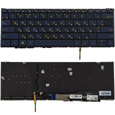 Клавиатура для ноутбука ASUS (UX390 series) ukr, blue, без фрейма, подсветка клавиш
