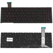 Клавиатура для ноутбука ASUS (GL752VW series) rus, black, без фрейма, подсветка клавиш