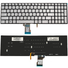 Клавиатура для ноутбука ASUS (G501, N501) rus, silver, без фрейма, подсветка клавиш (ОРИГИНАЛ)
