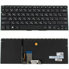 Клавиатура для ноутбука ASUS (UX410 series) rus, black, без фрейма, подсветка клавиш