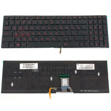 Клавиатура для ноутбука ASUS (G501, N501) rus, black, без фрейма, подсветка клавиш