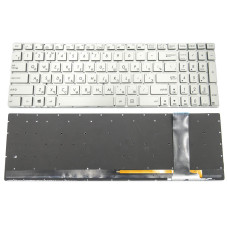 Клавиатура для ASUS Q550, R501, R750 (RU Silver без рамки с подсветкой)