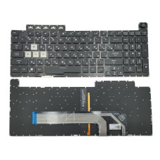 Клавиатура для ASUS TUF Gaming FA506, FA506Q, FA506QM, FA506QR, FX506II, FA706 FX706 (RU Black без рамки с RGB подсветкой) оригинал