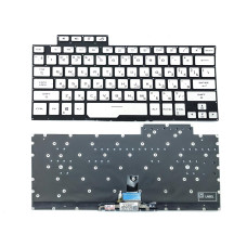 Клавіатура для ASUS ROG Zephyrus G14 GA401, GA401U, GA401M (RU Silver без рамки з підсвіткою). оригінал