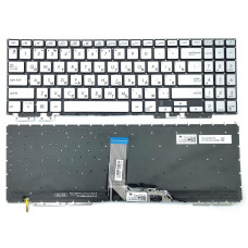 Клавиатура для ASUS ZenBook UX562FDX, UX562F, UX562UG (RU Silver без рамки с подсветкой). оригинал
