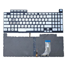Клавиатура для ASUS ROG Strix G732 G732L G732LWS G732G G732GU (RU Silver с RGB подсветкой) оригинал