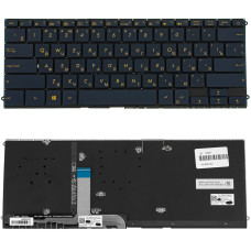 Клавиатура для ноутбука ASUS (UX490 series) rus, blue, без фрейма, подсветка клавиш