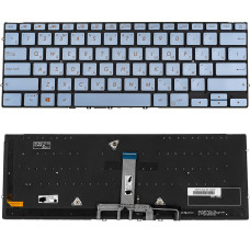 Клавиатура для ноутбука ASUS (UX392 series) silver, rus, без кадру, підсвічування клавіш