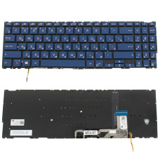 Клавиатура для ноутбука ASUS (UX534 series) rus, blue, без фрейма, подсветка клавиш (ОРИГИНАЛ)