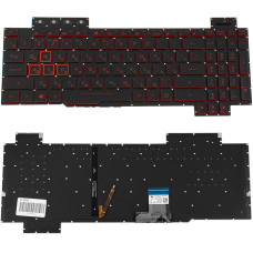 Клавиатура для ноутбука ASUS (FX504 series) rus, black, без фрейма, подсветка клавиш (RED)