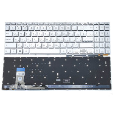 Клавіатура для ASUS E1504FA E1504GA E1505FA E1505GA E1505FA L1504FA L1504GA K3604 K3605 15X K3504 M3504 S3504 (RU Silver з підсвіткою)