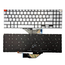 Клавіатура для Asus Vivobook K3502Z, 16X S5602, M5602, X5602, M3502, M3502Q, S3502, M3502Z, M3502R, K3502, K3502Z, K3502ZA (RU Silver з підсвіткою)