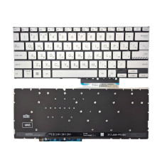 Клавіатура для ASUS X1404 X1404ZA X1404VA X1404VAP M1404 (RU Silver з підсвіткою)