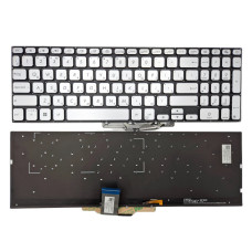 Клавіатура для ASUS X712 A712 F712 K712 M712 R712 S712, срібна, RU, з підсвіткою