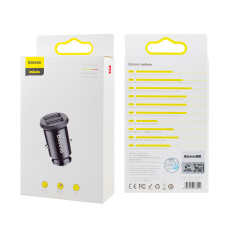 Автомобильное зарядное устройство Baseus Grain Car Charger 3.1A Dual USB Black (CCALL-ML01)