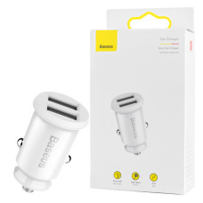 Автомобильное зарядное устройство Baseus Grain Car Charger 3.1A Dual USB White (CCALL-ML02)
