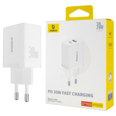 Зарядное устройство Baseus Cube Fast Charger C+U 30W EU Moon White (P10111404213-00)