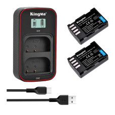 BestBatt 3-Pack KingMa Panasonic DMW-BLF19E (2 акб KingMa DMW-BLF19E та 1 зу на дві батареї)
