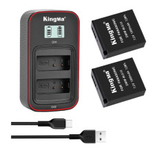 BestBatt 3-Pack KingMa Panasonic DMW-BLG10 (2 акб KingMa DMW-BLG10 та 1 зу на дві батареї)