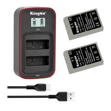 BestBatt 3-Pack KingMa Olympus BLS-5 (2 акб KingMa BLS-5 та 1 зу на дві батареї)
