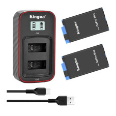 BestBatt 3-Pack KingMa GoPro SPCC1B для Max Max 360 (2 акб KingMa SPCC1B та 1 зу на дві батареї)