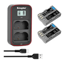 BestBatt 3-Pack KingMa Nikon EN-EL3e (2 акб KingMa EN-EL3e та 1 зу на дві батареї)