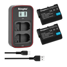 BestBatt 3-Pack KingMa Nikon EN-EL15 (2 акб KingMa EN-EL15 та 1 зу на дві батареї)