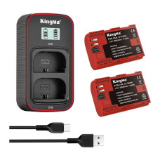 BestBatt 3-Pack KingMa Canon LP-E6NH (2 акб KingMa LP-E6NH та 1 зу на дві батареї)