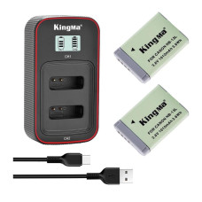BestBatt 3-Pack KingMa Canon NB-13L (2 акб KingMa NB-13L та 1 зу на дві батареї)