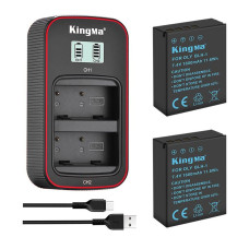 BestBatt 3-Pack KingMa Olympus BLH-1 комплект з 2 акумуляторів та зу на 2 батареї