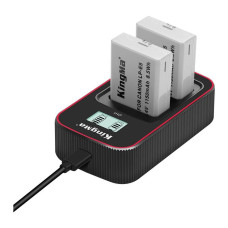 BestBatt 3-Pack KingMa Canon LP-E5 комплект з 2 акумуляторів та зу на 2 батареї