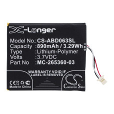 BestBatt акумуляторна батарея X-Longer MC-265360-03 (CS-ABD063SL) для Amazon Kindle 7 Kindle 8 Kindle X (890 mAh)