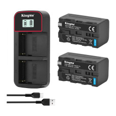 BestBatt 3-Pack KingMa Sony NP-F750 комплект з 2 акумуляторів та зу на 2 батареї