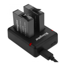 BestBatt 3-Pack KingMa Insta IS360XB комплект из 2 аккумуляторов и зу на 2 батареи