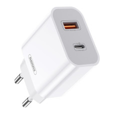 BestBatt мережевий зарядний пристрій Remax USB-C 20W PD + USB-A QC3.0 (RP-U68)