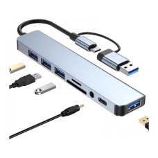 BestBatt USB-C хаб Mindpure 8-в-2 багатофункціональна док-станція для ноутбуків