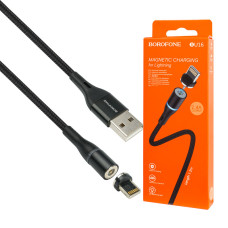Кабель BOROFONE BU16 Skill magnetic, USB to Micro, 1.2m, nylon braid, aluminum alloy connectors, Black