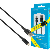 Кабель BOROFONE BU17 USB to iP, 2.4A, 1m, black
