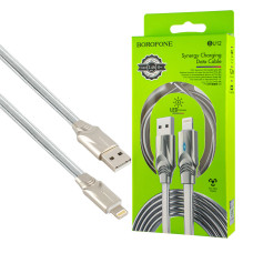 Кабель BOROFONE BU12 Synergy USB to IP, 2.4A 1.2m Silver