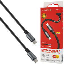 Кабель BOROFONE BX82, 60W, Type-C to Type-C, black (6974443386257)