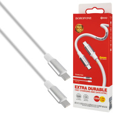Кабель BOROFONE BX82, 60W, Type-C to Type-C, white (6974443386264)