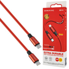 Кабель BOROFONE BX82, 60W, Type-C to Type-C, red (6974443386271)