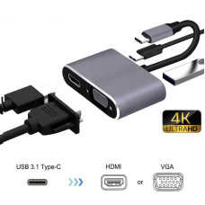 Конвертер USB Type C - to - HDMI / VGA / USB / Type-C переходник MacBook iMac MHL