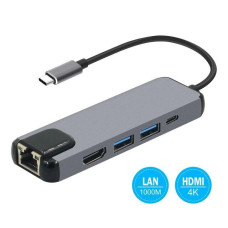 Переходник Type-C to HDMI Lan RJ45 2xUSB3.0 USB-C